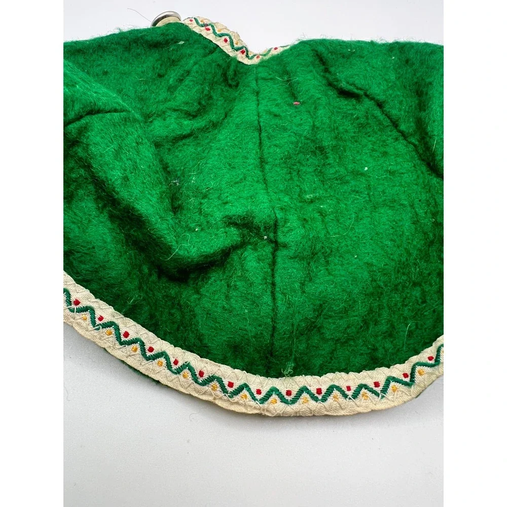 Vintage Green‎ Felt Doll Cloak European Medieval Folklore Dress Up Handmade